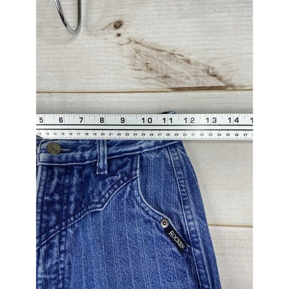 Vtg Rocky Mountain Rockies Jeans 26/3 Pinstripe Western USA Made Hi Rise Darted - Picture 5 of 12